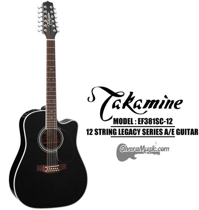 TAKAMINE Legacy Series Acoustic/Electric 12-String Guitar - Gloss Black