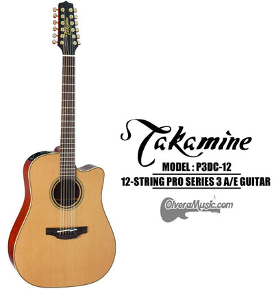 TAKAMINE Pro Series 3 Acoustic/Electric 12-String Guitar - Satin Natural