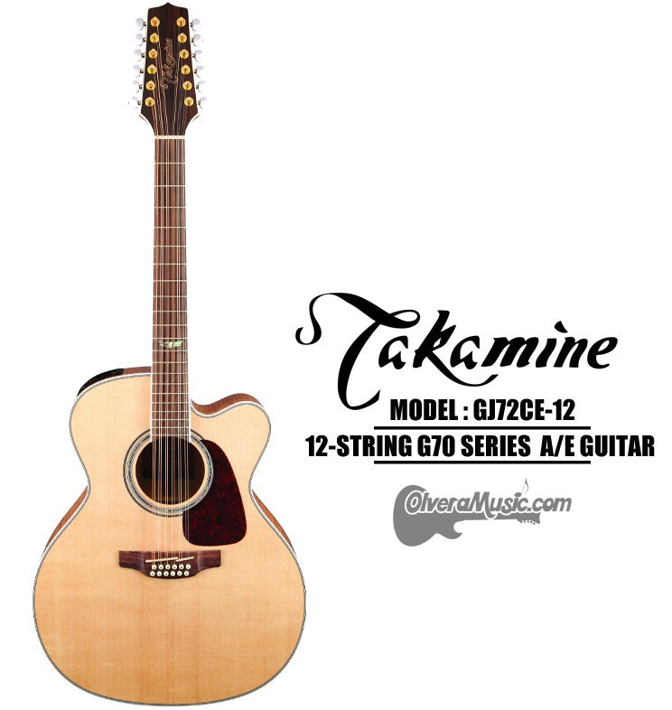 TAKAMINE 70 Series Acoustic/Electric 12-String Jumbo Guitar - Gloss Natural