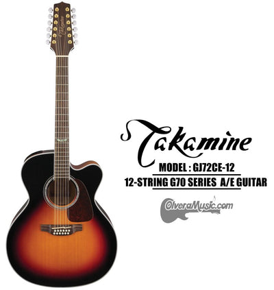 TAKAMINE G70 Series Acoustic/Electric 12-String Jumbo Guitar - Sunburst