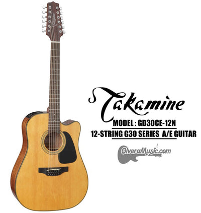 TAKAMINE G30 Series Acoustic/Electric 12-String Guitar - Natural