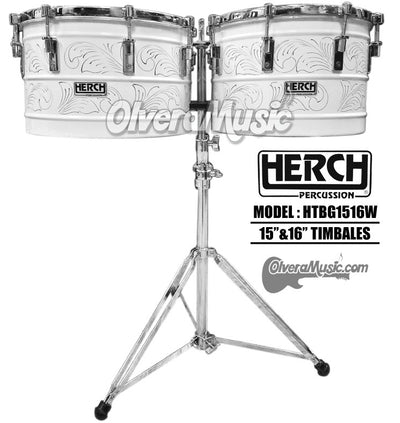 HERCH Timbales Custom Mod. HP (Rameado Blanco) - Disponible solo sobre pedido.