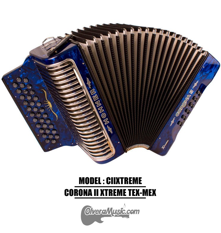 HOHNER MOD. Corona II XTREME (CX) Acordeón de botones- Azúl oscuro