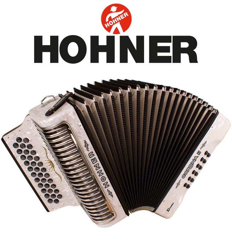 HOHNER MOD. Corona II XTREME (CX) Acordeón de botones - Blanco perla