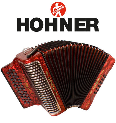 HOHNER MOD.Corona II XTREME (CX) Acordeón de botones- Rojo perla