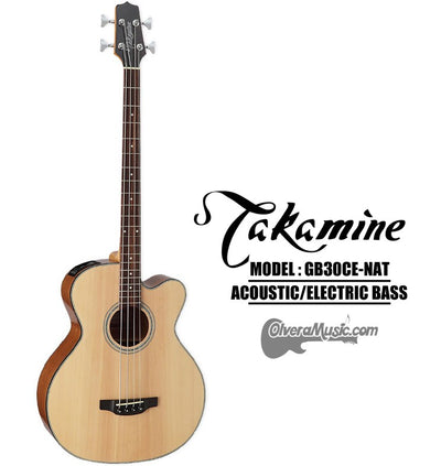 TAKAMINE 4-String Acoustic/Electric Bass - Natural