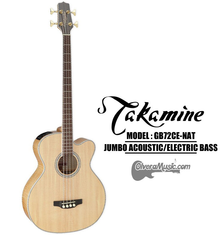 TAKAMINE 4-String Jumbo Acoustic/Electric Bass - Natural