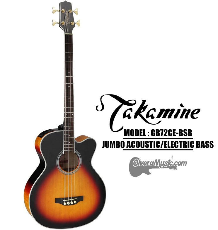 TAKAMINE 4-String Jumbo Acoustic/Electric Bass - Sunburst