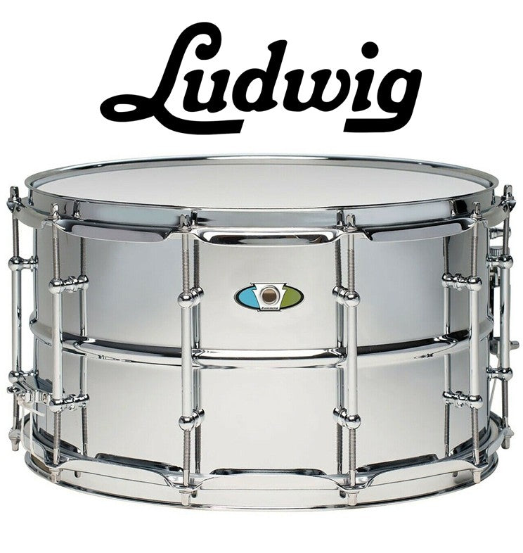 LUDWIG Mod.Supralite Tarola de acero 14"x8" - Espejo pulido