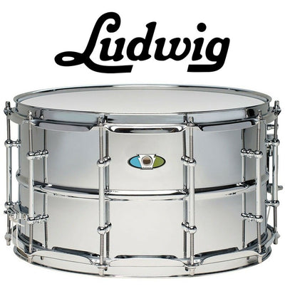 LUDWIG Mod.Supralite Tarola de acero 14"x8" - Espejo pulido