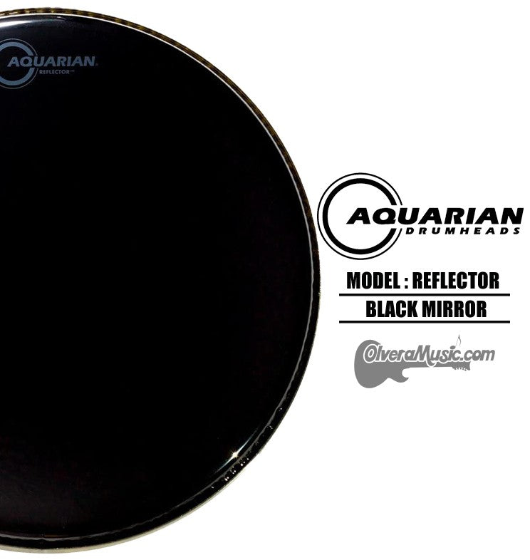 AQUARIAN Reflector Black Mirror Drumhead