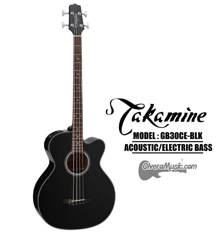 TAKAMINE 4-String Acoustic/Electric Bass - Black