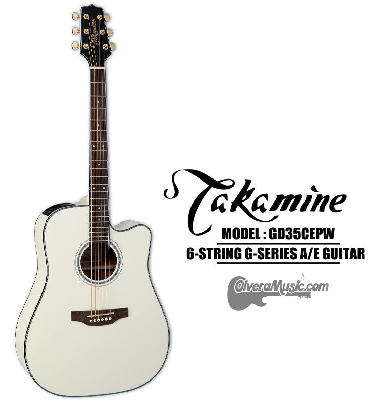 TAKAMINE G Series 6-String Acoustic/Electric Guitar - Pearl White