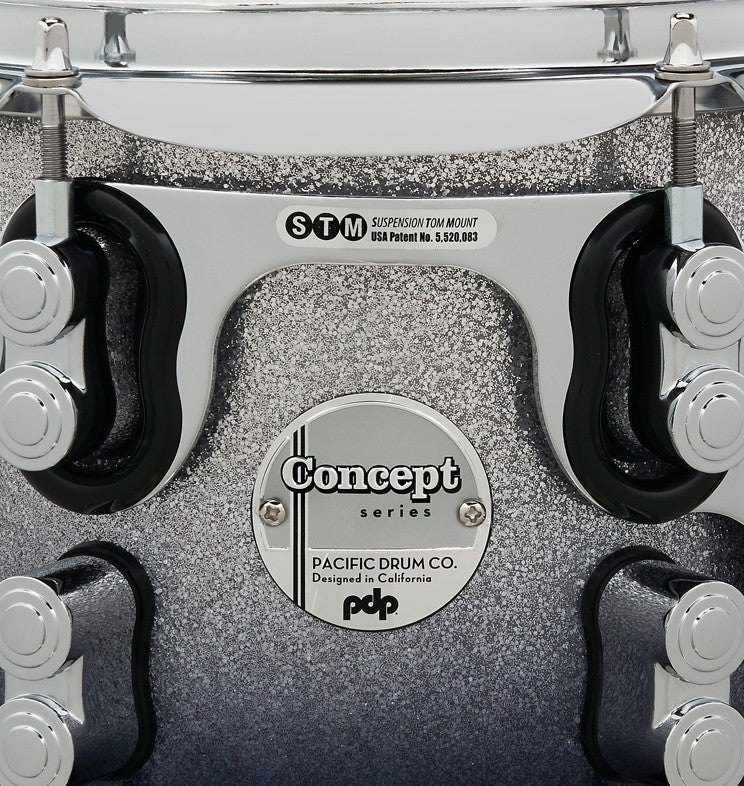 PDP "Concept Series" 7-Piece Maple Shell Pack  - Silver to Black Fade Lacquer