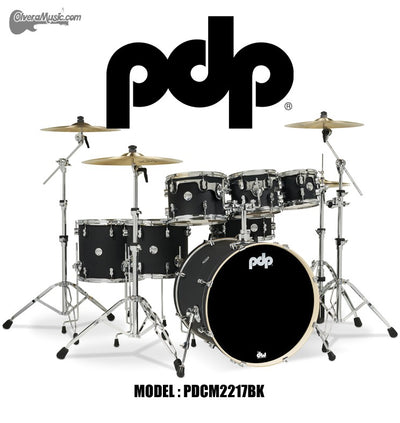 PDP "Concept Series" 7-Piece Maple Shell Pack - Satin Black Finish