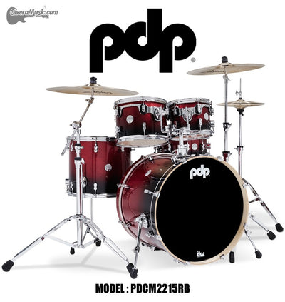 PDP "Concept Series" 5-Piece Maple Shell Pack - Red to Black Fade Lacquer