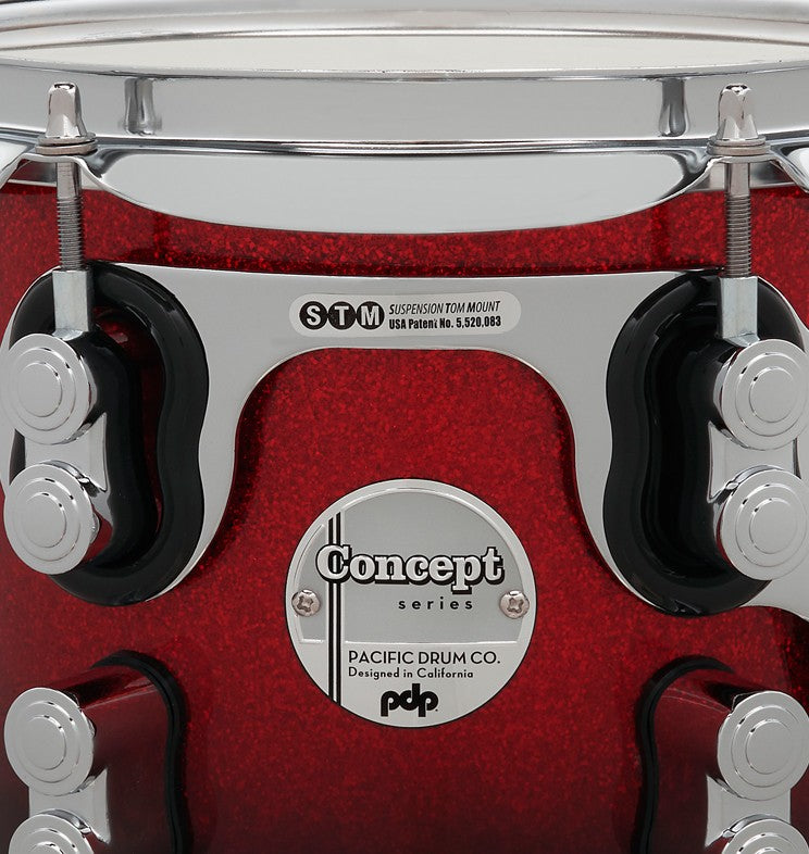 PDP "Concept Series" 5-Piece Maple Shell Pack - Red to Black Fade Lacquer