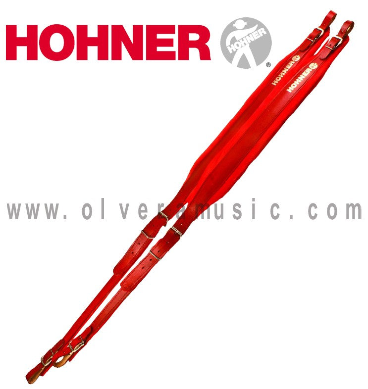 HOHNER MOD.ACC5 correas de cuero para acordeón - Rojo