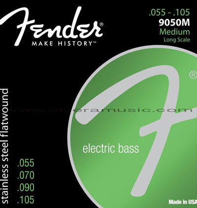 FENDER Stainless Steel Flatwound Electric Bass Strings