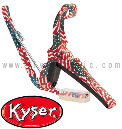 Kyser (KG6F) Quick-Change Acoustic Guitar Freedom Capo- Red/White/Blue