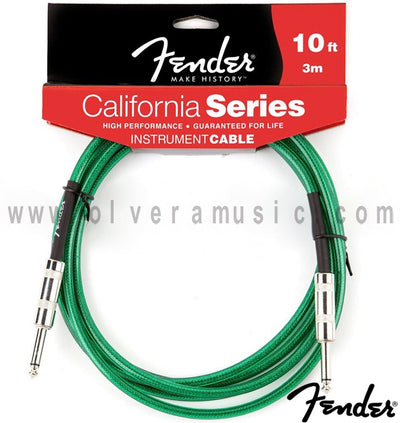 FENDER California Series Instrument Cable Green 10ft (3m)