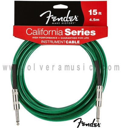 FENDER California Series Instrument Cable Green 15ft (4.5m)