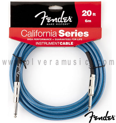 FENDER California Series Instrument Cable Blue 20ft (6m)