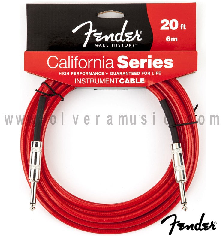 FENDER California Series Instrument Cable Red 20ft (6m)