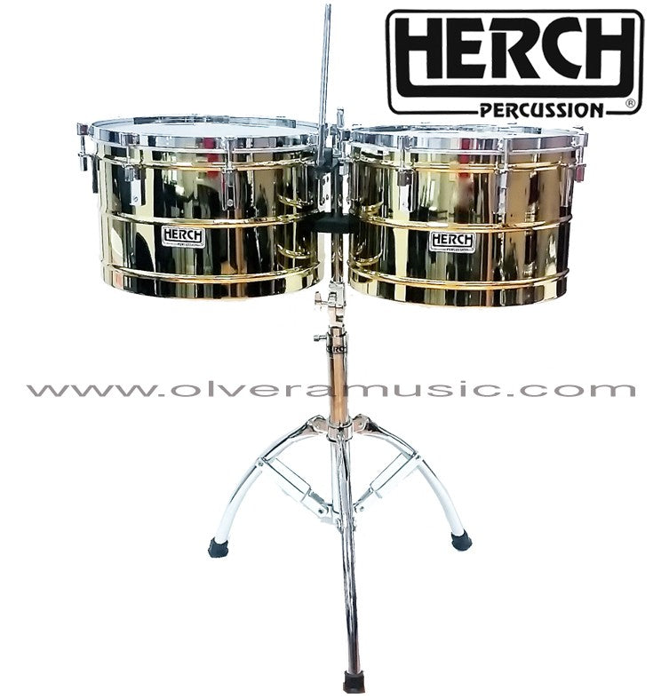 Herch Timbales Custom Mod. HP (Liso dorado) - Disponible solo sobre pedido.