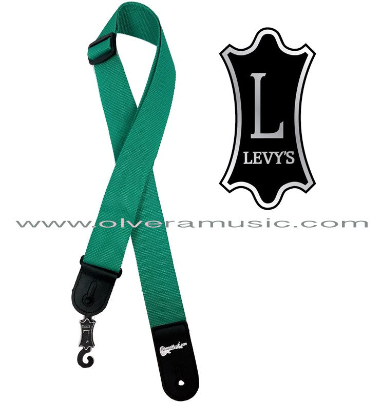 LEVY'S Polypropylene Guitar Strap - Green