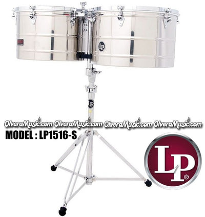 LP Prestige Timbales 15" & 16" Extra Deep Shells - Stainless Steel Finish