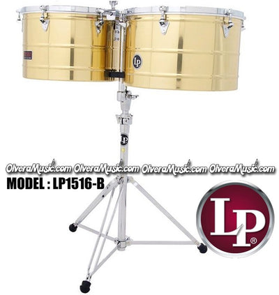 LP Prestige Timbales 15" & 16" Extra Deep Shells - Brass Finish