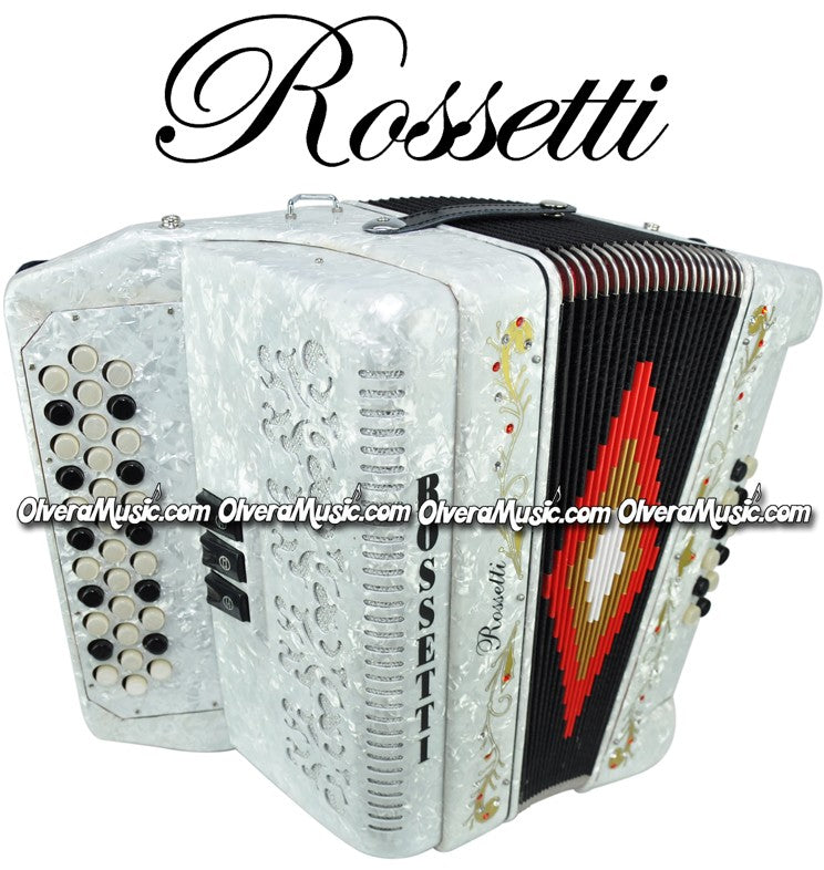 ROSSETTI Diatonic Button Accordion - Pearl White