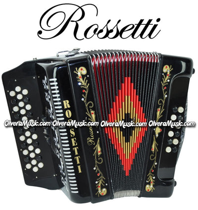 ROSSETTI Diatonic 34 Button Accordion - Black