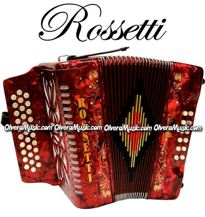 ROSSETTI Diatonic Button Accordion - Pearl Red