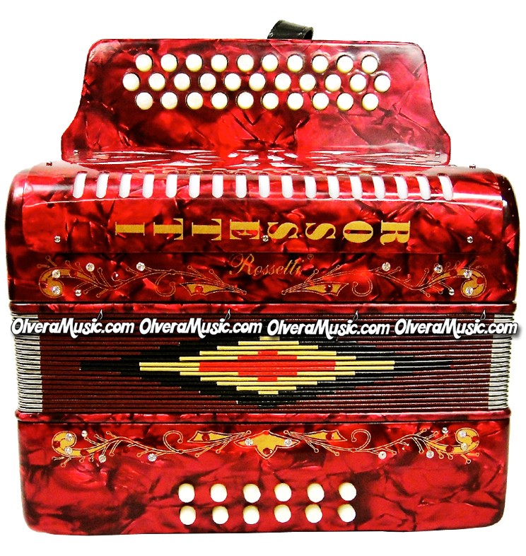 ROSSETTI Diatonic Button Accordion - Pearl Red