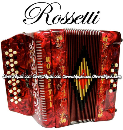 ROSSETTI Diatonic Button Accordion - Pearl Red