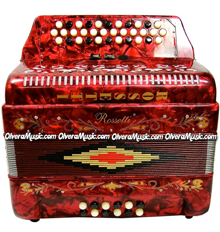 ROSSETTI Diatonic Button Accordion - Pearl Red