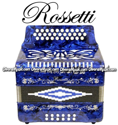 ROSSETTI Diatonic 31 Button Accordion - Pearl Blue