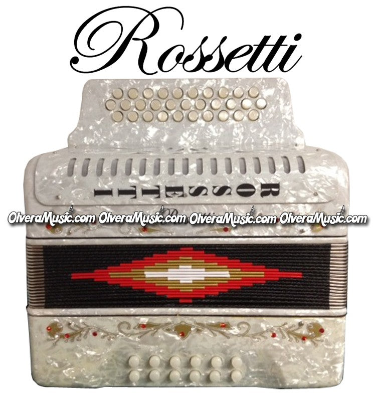 ROSSETTI Diatonic Button Accordion - Pearl White