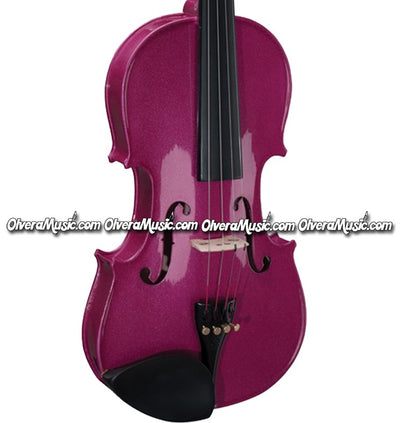 STENTOR "Harlequin Series" Student Model Violin Outfit - Raspberry Pink