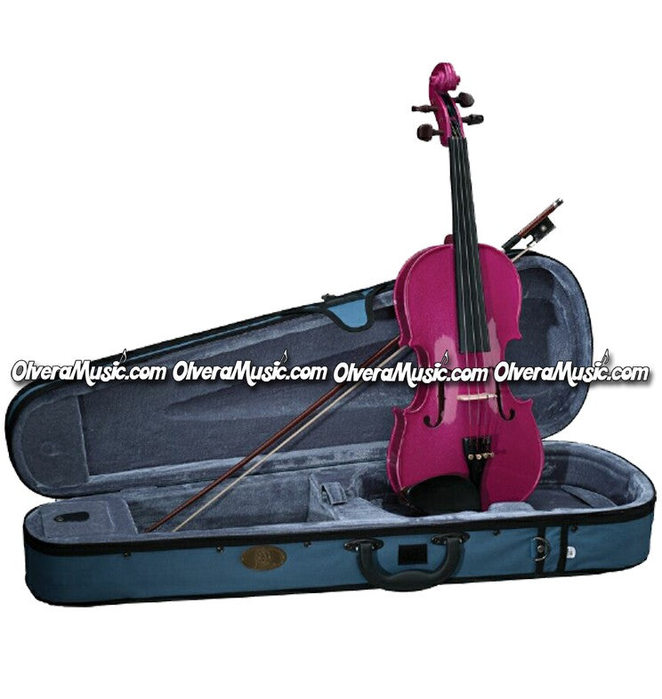 STENTOR "Harlequin Series" Student Model Violin Outfit - Raspberry Pink