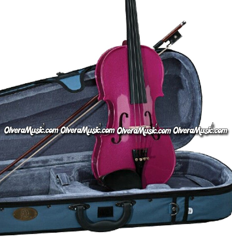 STENTOR "Harlequin Series" Student Model Violin Outfit - Raspberry Pink