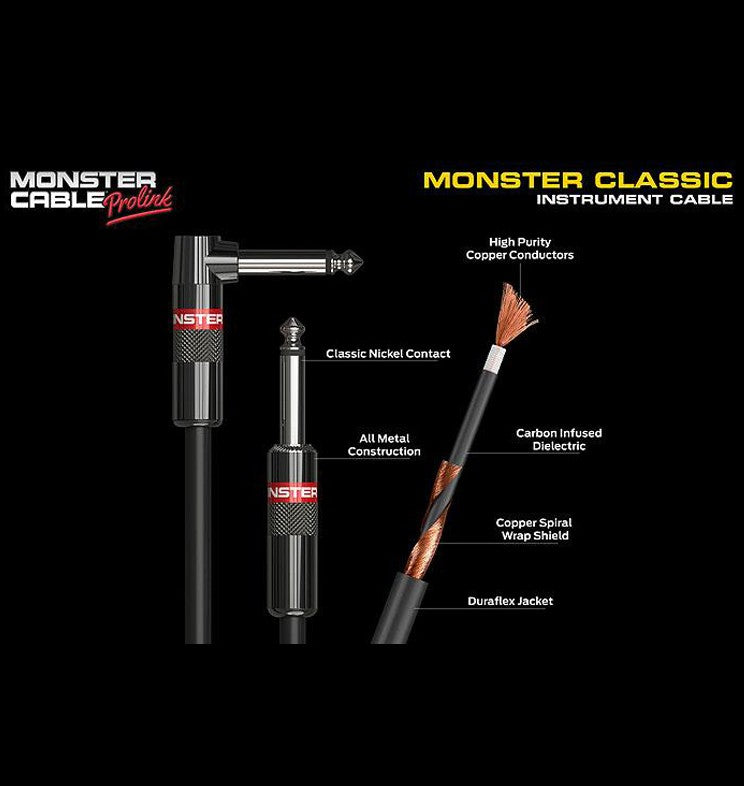 MONSTER Classic Pro Audio Angled Instrument Cable - 12ft.