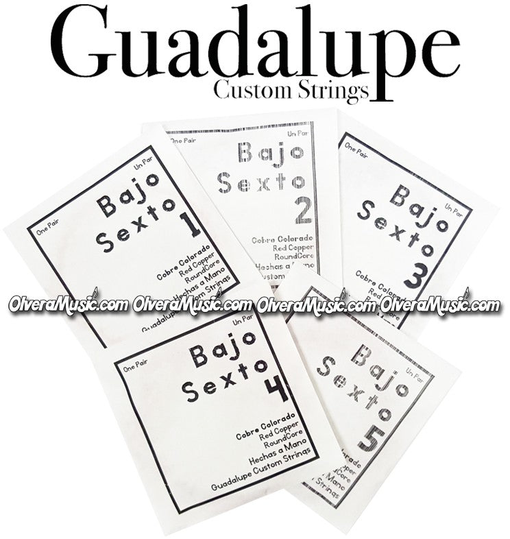 GUADALUPE Bajo Quinto Complete String Set - Red Copper