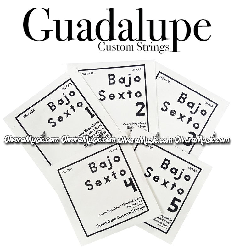 GUADALUPE Bajo Quinto Complete String Set - Nickeled Steel