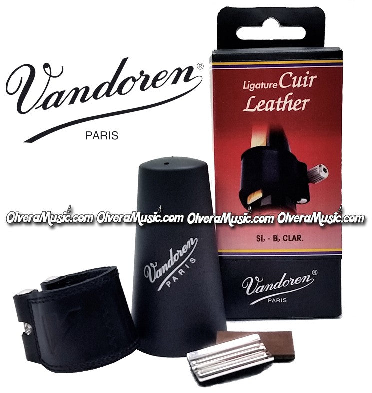 VANDOREN Leather Bb Clarinet Ligature & Plastic Cap