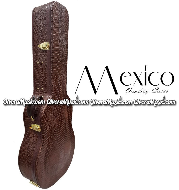 MEXICO Hard Shell Bajo Quinto Case - Brown