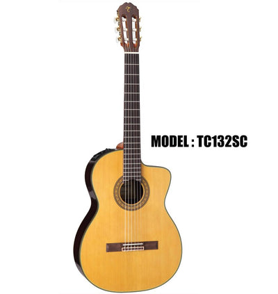 TAKAMINE Classical Cutaway Acoustic/Electric Guitar - Natural/Black Gloss Finish