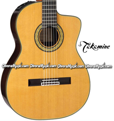 TAKAMINE Classical & Hirade Acoustic/Electric Cutaway Guitar - Gloss Natural Finish